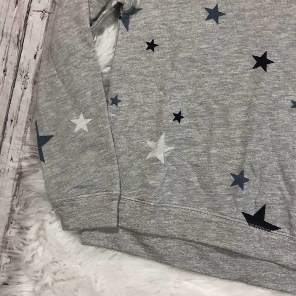Sundry Stars Pattern Grey Pullover Sweatshirt - image 4